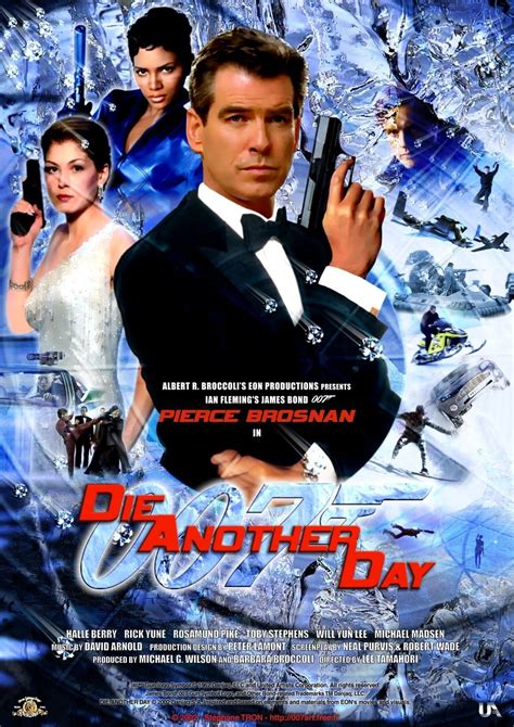Die another day 007 movie - Oct 8, 2021 · No Time to Die: Directed by Cary Joji Fukunaga. With Daniel Craig, Léa Seydoux, Rami Malek, Lashana Lynch. James Bond has left active service. His peace is short-lived when Felix Leiter, an old friend from the CIA, turns up asking for help, leading Bond onto the trail of a mysterious villain armed with dangerous new technology. 